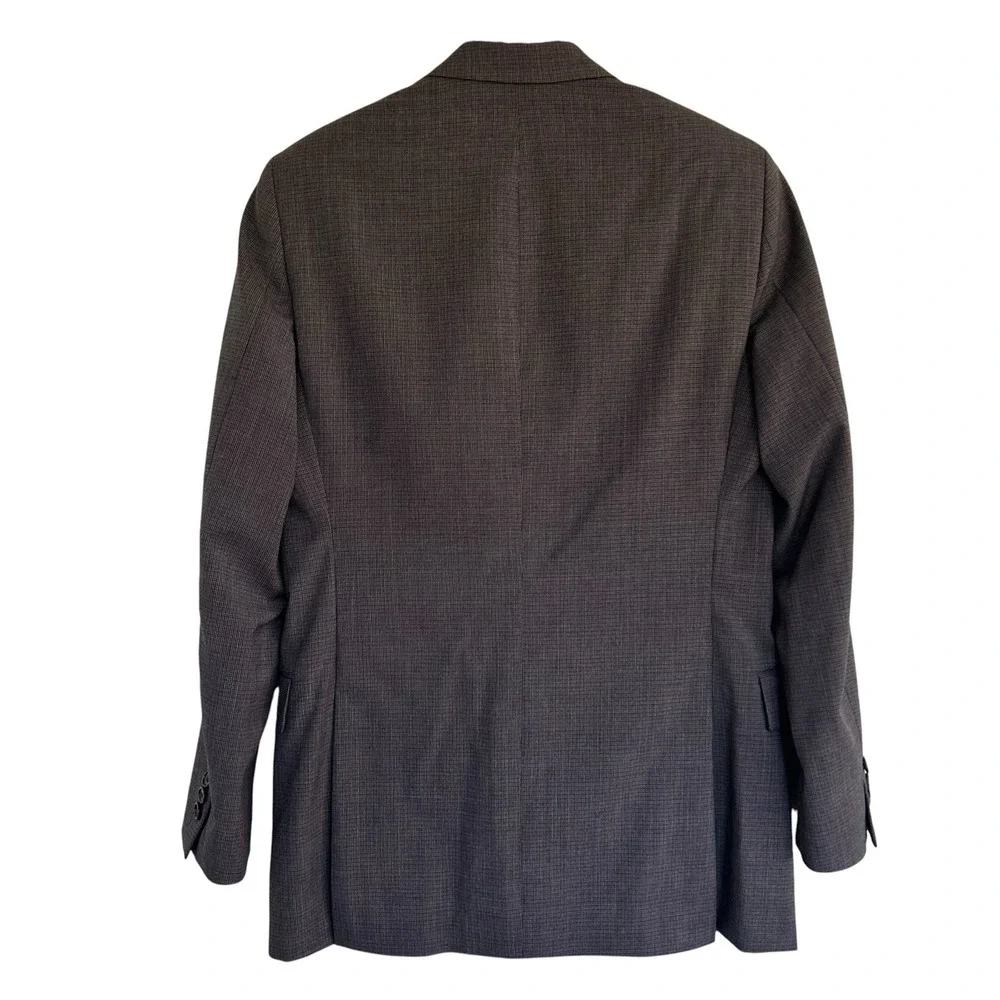 John Varvatos 38R Slim Fit Charcoal Gray Micro Weave Wool Blazer Sport Coat